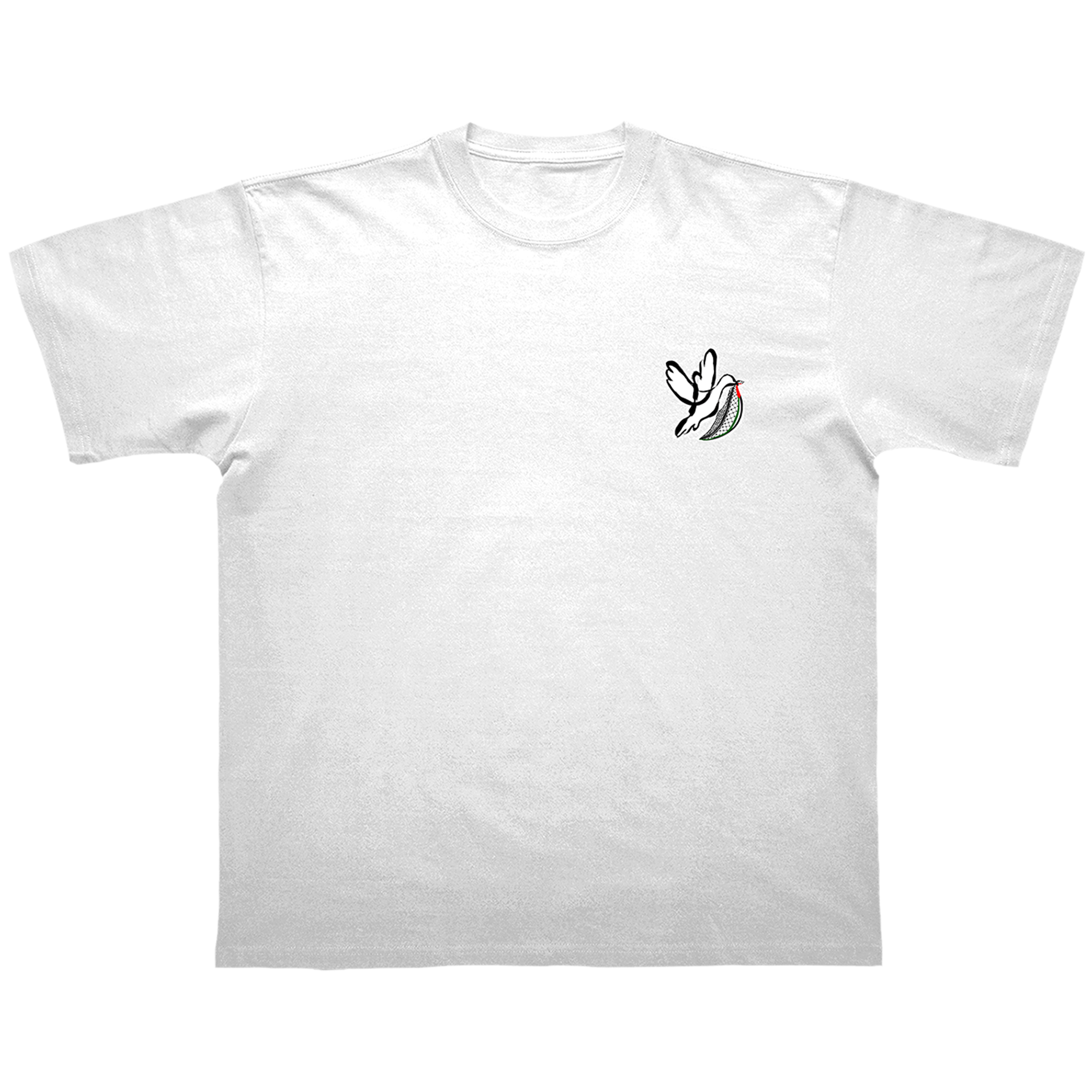 WHITE T-SHIRT PALESTINE SUPPORT BY SOPHIE B.
