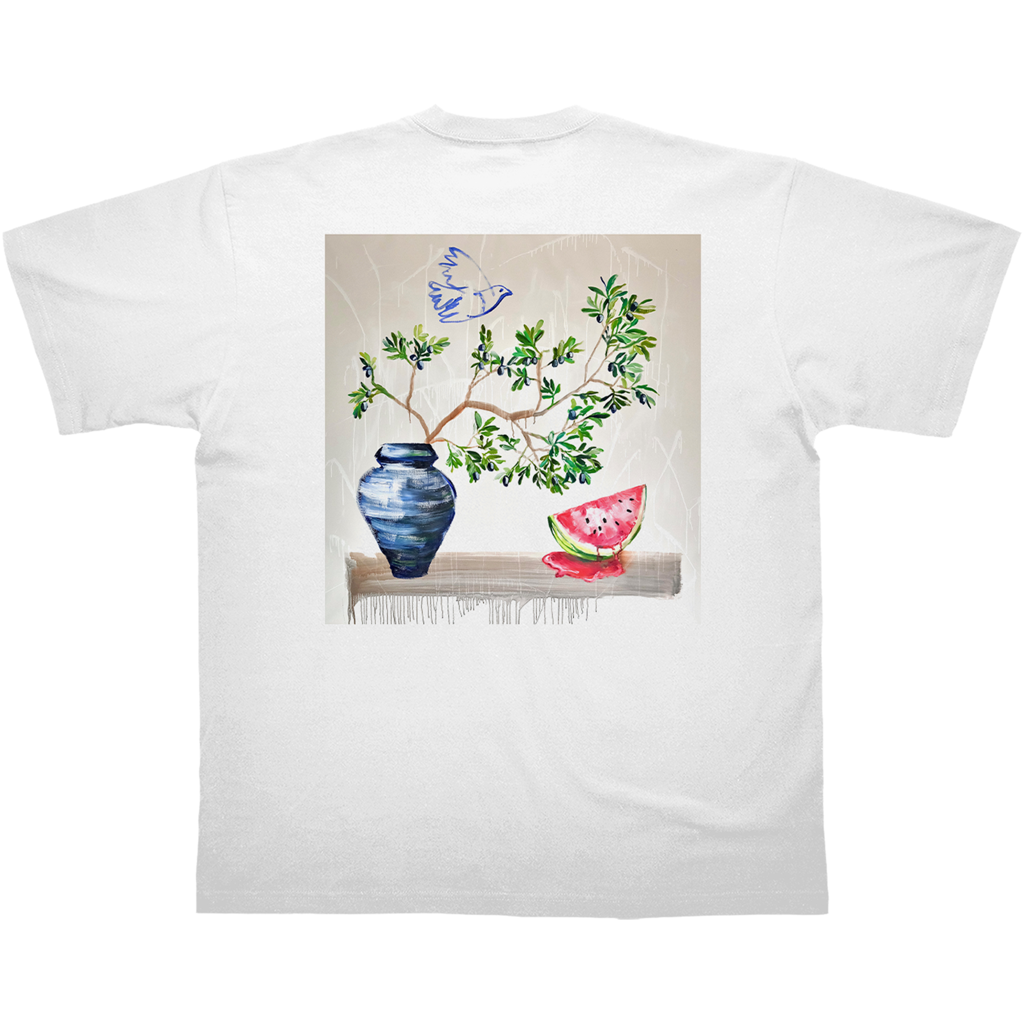 WHITE T-SHIRT PALESTINE SUPPORT BY SOPHIE B.